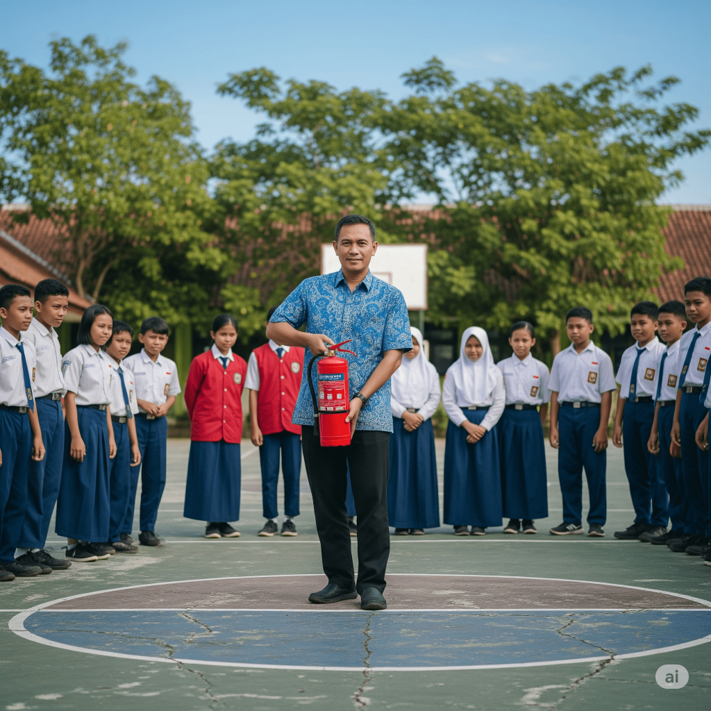manajemen kebakaran sekolah: guru siap siaga