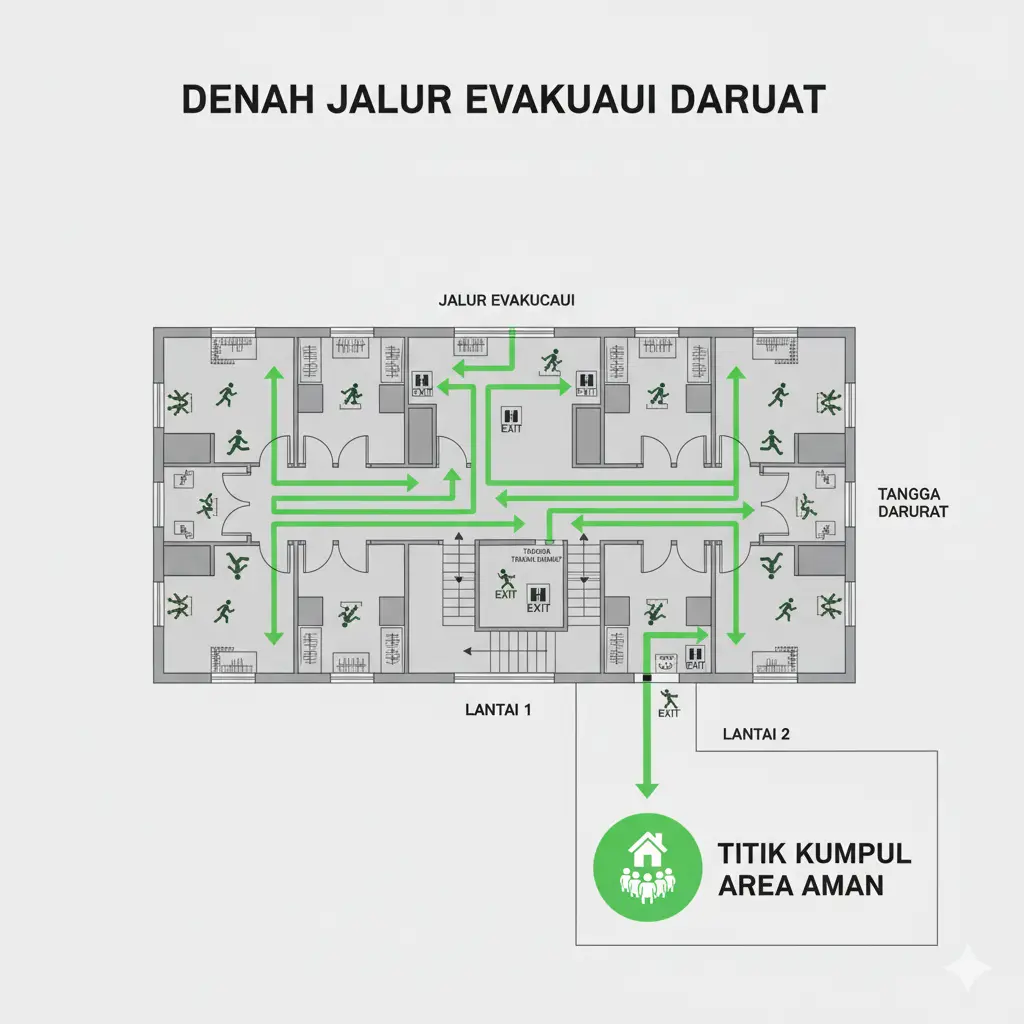 denah jalur evakuasi