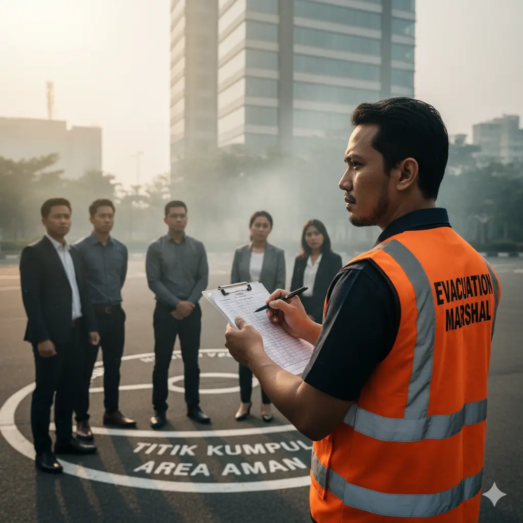 headcount titik kumpul evakuasi kebakaran