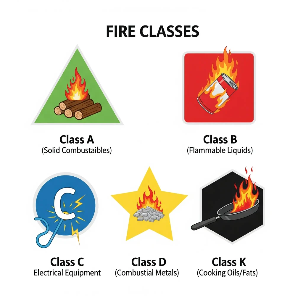 alat pemadam kebakaran: klasifikasi kelas api