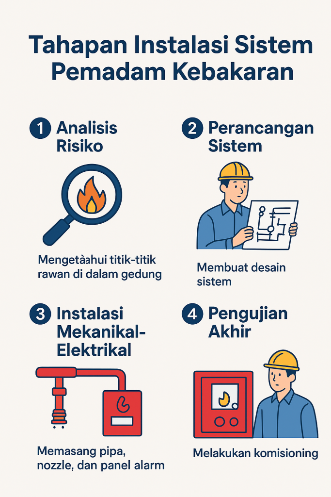 tahapan instalasi sistem pemadam kebakaran