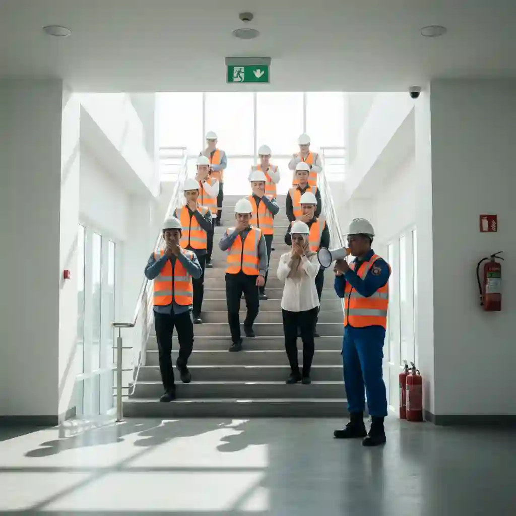 Simulasi kebakaran di kantor